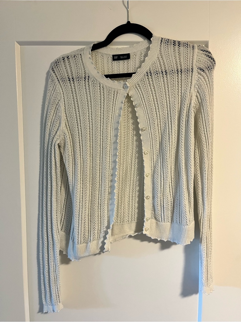 Gap Women's Cream Pointelle Button Cardigan